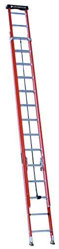 Louisville Ladder 28 Foot Fiberglass Extension Ladder With Pro Top, 300 Pound Capacity, L 3022 28pt