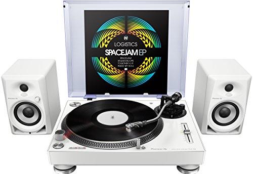 Pioneer Plx 500 W Direct Drive Turntable White Bundle With Dm 40 Active Monitors And Austin Bazaar Polishing Cloth