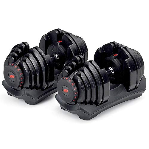 Bowflex Selecttech 1090 Adjustable Workout Exercise Dumbbell Weights For Strength Training At Home Or Gym (2 Pack)