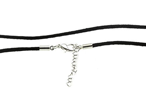 Embolden Jewelry Best Buy Black Silk Cord Rope Necklace Chain With Firmly Attached Silver Tone Clasp Unisex Men Boy Girl Women (22 Inches)