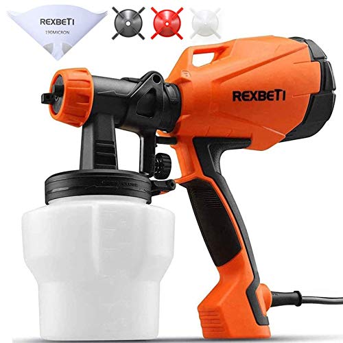 Rexbeti Ultimate 750 Paint Sprayer, High Power Hvlp Home Electric Spray Gun, Lightweight, Easy Spraying And Cleaning, 5 Pcs Paint Strainers, 4 Nozzles(1 Nozzle Has Already Been Installed On The Gun)