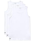 Lacoste Men's Essentials 3 Pack 100% Cotton Regular Fit V-Neck T-Shirts, White, L