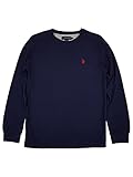 U.S. Polo Assn. Men's Long Sleeve Crew Neck Solid Thermal Shirt, Classic Navy, Large