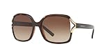 Sunglass Hut Collection Woman Sunglasses Striped Havana Frame, Gradient Brown Lenses, 58MM