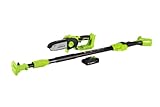 Earthwise Power Tools by ALM LCS0620P 2-in-1 6-in. Cordless Mini Chainsaw, Pole Chainsaw. 20-volt 2Ah Battery and Charger Included, Green