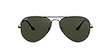 Ray-Ban RB3025 Classic Aviator Sunglasses, Black/G-15 Green, 58 mm