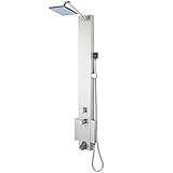 Blue Ocean 48” Stainless Steel SPS822 Shower Panel Tower with Rainfall Shower Head and Spout