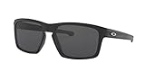 Oakley Men's OO9262 Sliver Polarized Square Sunglasses, Matte Black/Grey, 57 mm
