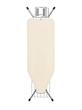 Brabantia Size C Ironing Board (49 x 18in) 7 Height Options, Adjustable Steam Iron Rest Holder & Linen Rack (Ecru) Non-Slip Feet, Anti-Collapse Child Locks