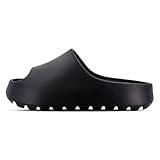 XIXITIAO Cloud Slides For Women,Womens Slides Sandals,Pillow Slippers For Men, Platform Summer Shower Shoes Beach Sandals(Black)
