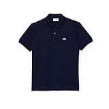 Lacoste Mens Short Sleeve L.12.12 Pique Polo Shirt, Navy Blue, L