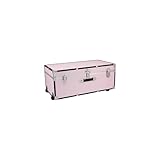 HomeStock Rustic Romance 30' Storage Trunk with Wheels & Lock, Lockable, Latch Closure Type, Pink Blush Color, 15.75' D x 30' W x 12.25' H, Engineered Wood Construction