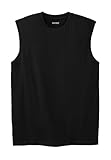 KingSize Men's Big & Tall Shrink-Less Lightweight Muscle T-Shirt - 3XL, Black