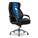 La-Z-Boy Nova Vegan Leather Modern Executive Ergonomic Design Office Chair, Memory Foam Thick Contoured Seat Back with Patented Lumbar Support Technology, Soft to Medium Sit Comfort, Black