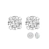 Diamond Earring Studs for Women and Men by SuperJeweler | 1/5 CT to ½ CT Diamonds | Sterling Silver, White or Yellow Gold Stud Earrings | Silicone Backs with Bonus Butterfly Backs