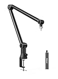 Boom Mic Arm for Shure SM7B/MV7/Blue Yeti, 2024 New Upgraded Microphone Desk Mount with Hidden Cable Trough & Extension Tube, Universal Pro-Heavy Duty Metal Blue Yeti Boom Arm for Podcast, Video