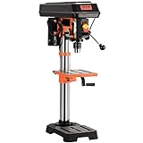 VEVOR 10 in Benchtop Drill Press, 3.2 Amp 120V, 5-Speed Cast Iron Bench Drill Press, 10 in Swing Distance 0-45° Tiltling Worktable with Work Light, Tabletop Drilling Machine for Wood Metal