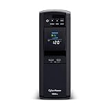 CyberPower CP1500PFCLCD PFC Sinewave UPS System, 1500VA/1000W, 12 Outlets, AVR, Mini Tower,Black