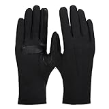 isotoner womens Stretch Classics Fleece Lined Winter Gloves, Black, One Size US