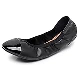 GAWBAW Women's Ballet Flats Shoes - Slip on Casual Flats Round Toe Walking Ballerina Shoes for Women Black