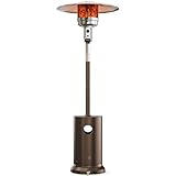 EAST OAK 48,000 BTU Patio Heater for Outdoor Use With Round Table Design, Double-Layer Stainless Steel Burner and Wheels, Outdoor Patio Heater for Home and Commercial, Bronze, 31.9' x 31.9' x 86.6'