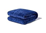 Gravity Blanket Weighted Blanket for Adults, 15 lbs Navy 48'x72'Twin/Throw, Original Weighted Blanket for Sleep, Cotton Made Blanket with Washable Microfiber Duvet Cover Button Fastening System