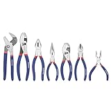7-piece Workpro Pliers Set with Groove Joint, Long Nose, Slip Joint, Linesman, and Diagonal Pliers for DIY & Home Use