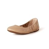 Amazon Essentials Women's Belice Ballet Flat, Beige, 9.5 Wide