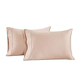 LANE LINEN Pillow Case Covers King Set of 2 100% Egyptian Cotton Sateen Soft Cool & Smooth 1000 Thread Count Cases - Sepia Rose