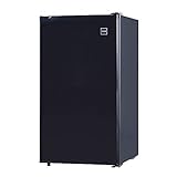 RCA RFR321-B-Black-COM RFR321 Single Mini Refrigerator-Freezer Compartment-Adjustable Thermostat Control-Reversible Doors-Ideal for Dorm, Office, RV, Garage, Apartment-Black Cubic Feet, 3.2 CU.FT