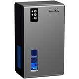 NineSky Dehumidifier for Home, 85 OZ Water Tank, (800 sq.ft) Dehumidifiers for Bathroom Bedroom with Auto Shut Off,7 Colors LED Light(Gray)