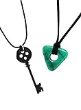 Hot Topic Coraline Key & Seeing Stone Necklace Set BLACK
