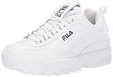Fila Women's Disruptor II Signature Sneakers White/Navy/Red 8