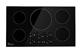 Empava 36 Inch Electric Stove Induction Cooktop with 5 Power Boost Burners Smooth Surface Vitro Ceramic Glass in Black 240V