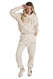 Six Stories Wifey Teddy Hoodie in Champagne | Cute & Cozy Oversized Fleece Pullover Ideal as Anniversary or Birthday Gift | Oversized Hooded Sweater for Honeymoon Flights & Everyday Comfort, Medium