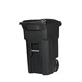 BatanE 64 Gallon Black Garbage can with Wheels and lid