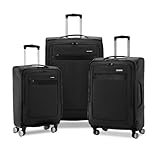 Samsonite Ascella 3.0 Softside Expandable Luggage with Spinner Wheels, Black, 3PC SET (CO/MED/LG)