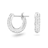 Swarovski Dextera Mini Hoop Women's Earrings, Clear Swarovski Crystals on a Rhodium Finished Setting with Lever Back Closure