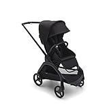 Bugaboo Dragonfly City Stroller, Lightweight Compact Baby Stroller with One Hand Easy Fold in any Position, Full Suspension, XL Underseat Basket, Black Chassis and Midnight Black Sun Canopy
