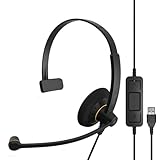 EPOS Sennheiser SC 30 USB ML (504546) - Single-Sided Business Headset | For Skype for Business | with HD Sound, Noise-Cancelling Microphone, & USB Connector (Black)
