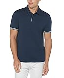 Perry Ellis Men's Icon Polo Shirt With Solid, Breathable, Moisture-Wicking Fabric (Sizes Small-5Xl), Solid Ink Blue, Medium