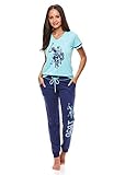 U.S. Polo Assn. Womens Pajama Set - Short Sleeve Shirt and Pajama Pants Sleepwear and Lounge Sets for Women (Mint W/Pockets, Large)