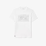Lacoste Men's Short Sleeve Regular FIT Sports Performance Graphic TEE Shirt, White