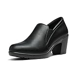 DREAM PAIRS Women's Low Chunky Block Heels Pumps Comfortable Slip-on Heeled Loafers Dress Work Shoes for Office Business,Size 12,Black,DPU214