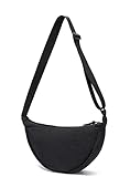 YIKOEE Crescent Bag for Women Men Small Sling Crossbody Bag with Half Moon Shape (Black)