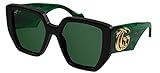 Gucci Geometric Sunglasses GG0956S 001 Black/Green 54mm 956