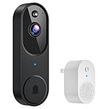 CutePanda 1080P Wireless Doorbell Video Camera, AI Human Detection, Chime Ringer Included, 2.4G WiFi, Night Vision, Instant Alerts, 2-Way Audio, Cloud Storage, Indoor Outdoor Surveillance