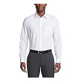 Van Heusen Men's Dress Shirt Regular Fit Poplin Solid, White, 16.5' Neck 34'-35' Sleeve