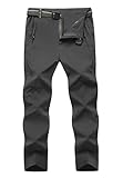 TBMPOY Men's Lightweight Hiking Pants Quick Dry Mountain Fishing Camping Travel Outdoor Pants Thin Dark Grey L