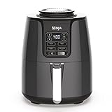 Ninja AF101 Air Fryer that Crisps, Roasts, Reheats, & Dehydrates, for Quick, Easy Meals, 4 Quart Capacity, & High Gloss Finish, Grey